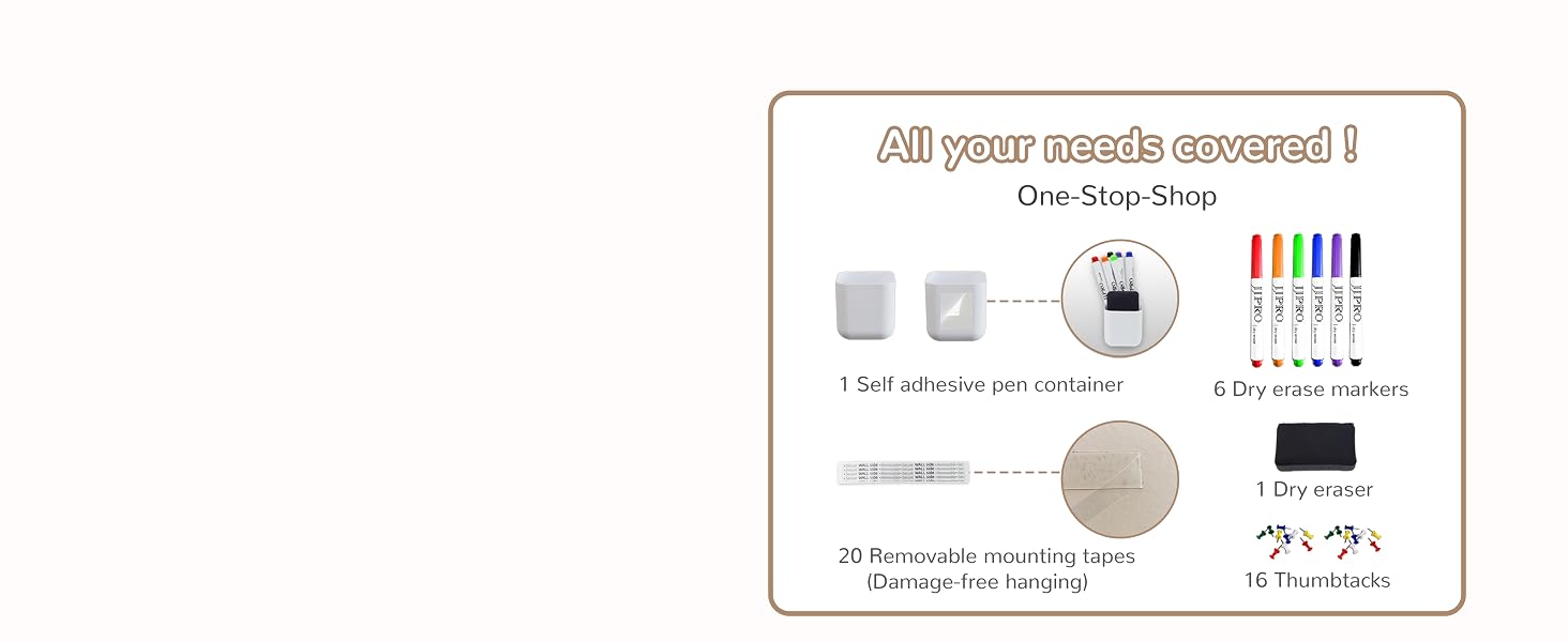All the necessary accessories are included, start to use the calendar immediately upon receiving.
