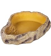 REPTIZOO Reptile Water Bowl Terrarium Water Dish Food Feeding Bowl for Reptile Amphibian Pets Lar...