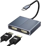 Docking Station Dual Monitor, USB C Docking Station, HDMI Splitter Extended Display, 4K Dual HDMI...