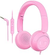 Kids Headphones for School with Microphone Link Dream Stereo On-Ear Folding 85/94dB Volume Contro...