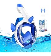 Kkdi Kids Snorkel Mask, Full Face Snorkel Mask for Kids 4-16, Foldable Snorkeling Gear for Kids S...