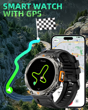Military Smart Watches for Men 3ATM Waterproof (Built-in GPS) with Call/LED Flashlight