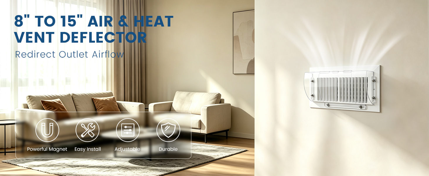 8" to 15" Air & Heat Vent Deflector