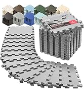 bemaxx Gym Mats Set - 18 pcs EVA Interlocking Foam Floor Tiles (12.6"x12.6"x0.4") 18sqft Protecti...