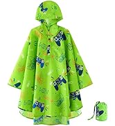 WAWSAM Lightweight Kids Rain Poncho Reusable Toddler Raincoat Waterproof Rain Jacket