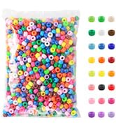 Simetufy 1200 Pcs Pony Beads Plastic Beads for Bracelet Making, Multi-Colored Beads for Hair Brai...
