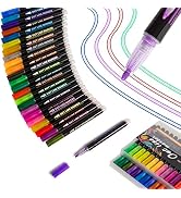 Upanic Super Squiggles Outline Markers-24 Colors Super Squiggles Markers,Outline Markers Double L...