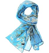 Salutto Women 100% Silk Scarves Van Gogh Paul Gauguin Monet Painted Scarf