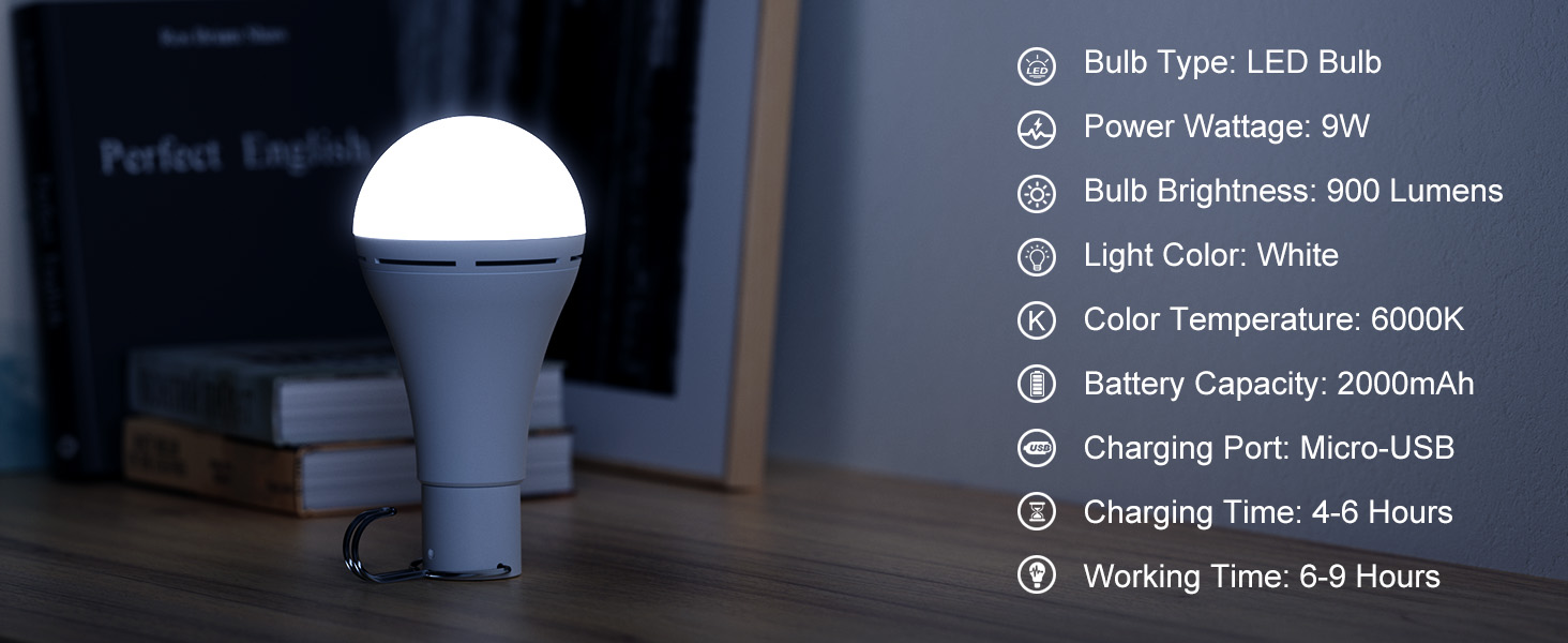 Rechargeable Light Bulb with Remote