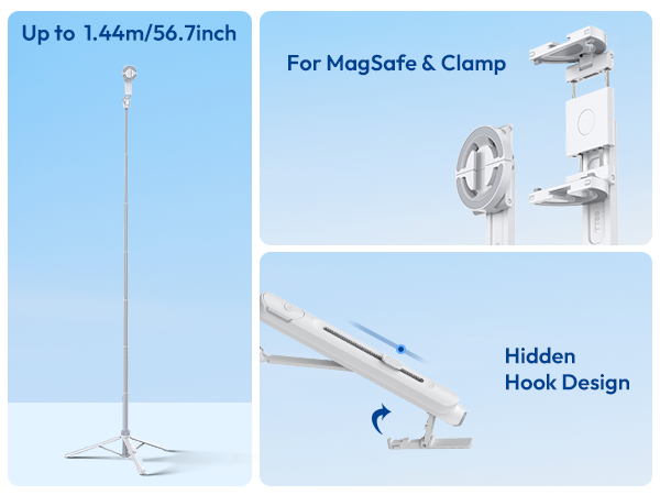 The 7-section ABS-made tripod enables fast and fumble-free set-up