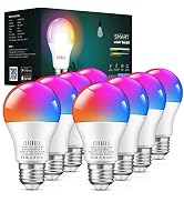 Smart Light Bulbs 8Pack,100W Equivalent Smart Bulb Work with Alexa Google Assistant, RGB Color Ch...