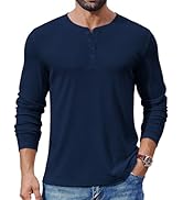 COOFANDY Mens Henley Shirts Long Sleeve Lightweight Buttons T-Shirts Casual Basic Pullover Top