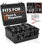 ITHWIU Hard Pistol Case TSA Approved Waterproof Gun Case with Pre-Cut Foam Holds Multiple Handgun...
