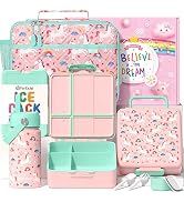 Fimibuke Kids Bento Lunch Box with 4 Compartments, Insulated lunch Bag, Stainless Steel Insulated...
