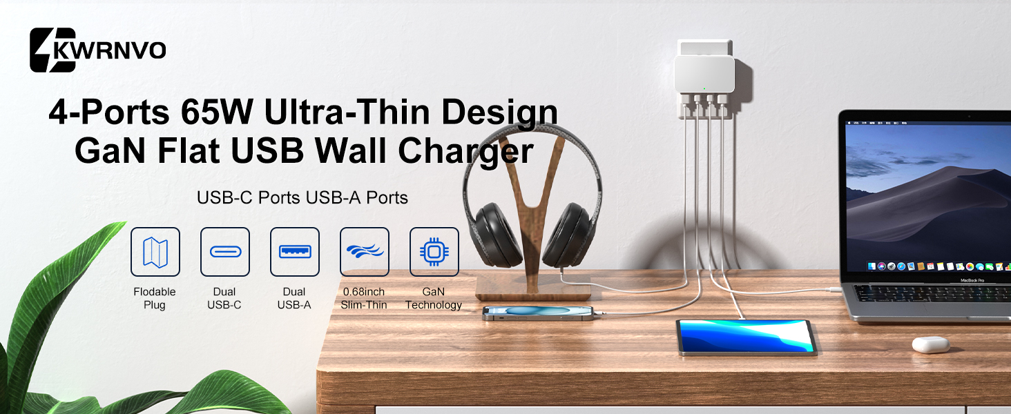 Flat USB Wall Charger