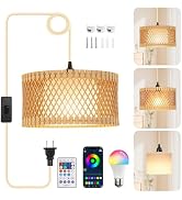 ZSLAIFU Hanging Lamp Plug in Pendant Light, 15FT Hanging Lights with Plug in Cord, Hanging Light ...