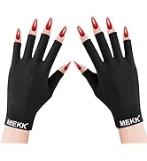 MEKK UV Gloves for Nails, Extra Length UV Light Gloves for Gel Nails UPF99+ UV Gloves Skin Care U...