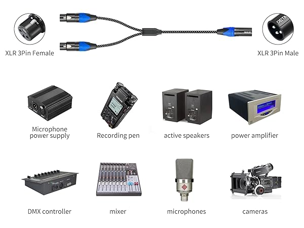 xlr male to 2 xlr male audio cable
