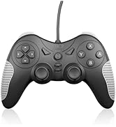 NBCP Wired Game Controller for PC/NS1/NS2/PS3, Hall Effect Joysticks, Dual Vibration, Turbo & Aut...
