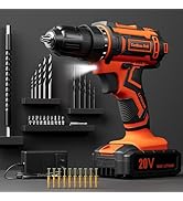 Cordless Drill Set, 20V Power Drill with Battery 2.0Ah and Charger, 3/8-Inch Keyless Chuck Electr...