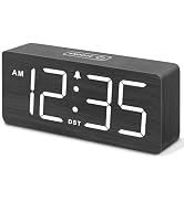 DreamSky Wooden Digital Alarm Clock for Bedroom with Large Numbers | Desk Clock for Living Room O...