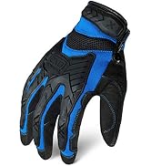 Ironclad mens Medium Work Gloves, Black & Blue, Medium Pack of 1 US