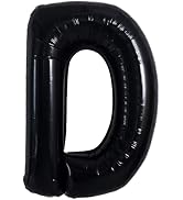 TONIFUL 40 Inch Large Black D Letter Balloon - Jumbo Helium Foil Mylar Big Alphabet for Birthday ...