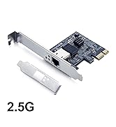 2.5G NIC PCIe Network Adapter 2500/1000/100Mbps PCIe Gigabit Ethernet Card, Single RJ-45 Port, wi...
