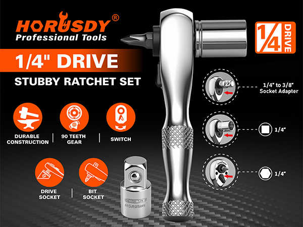 1/4-Inch Stubby Ratchet Wrench Set