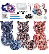 Aeelike Round Loom Knitting Kit for Beginners, Easy to Knit Cat (L&S) Complete Beginner Knitting ...