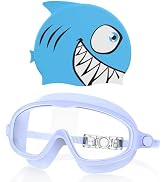 YLKJSWIM Kids Swim Goggles for 3-8 with Swim Cap, Swimming Goggles Cap Set with Anti-Fog Anti-UV ...