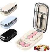 Pill Cutter Splitter for Small and Tiny Pills, Larger Pills, Adjustable 1/2 1/4 Splitter with Imp...