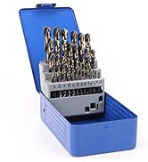 COMOWARE 29-Piece Drill Bit Set, High-Speed Steel Black and Gold Finish with 135 Degree Split Poi...