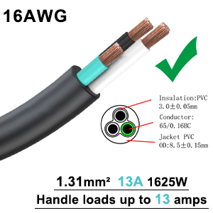 Right Angle IEC Power Cord, Universal PC Power Supply Cord