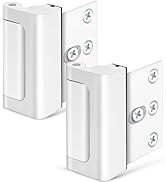Home Security Door Lock, Childproof Door Reinforcement Lock for Kids Safety with 3" Stop 4 Screws...