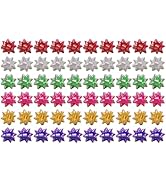 60pcs 2” Small Gift Bow for Presents Multicolor Small Star Bow for Gift Box, Christmas, Parties, ...