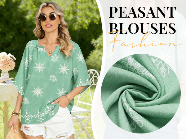 Holiday 3/4 Sleeve Dressy Blouses
