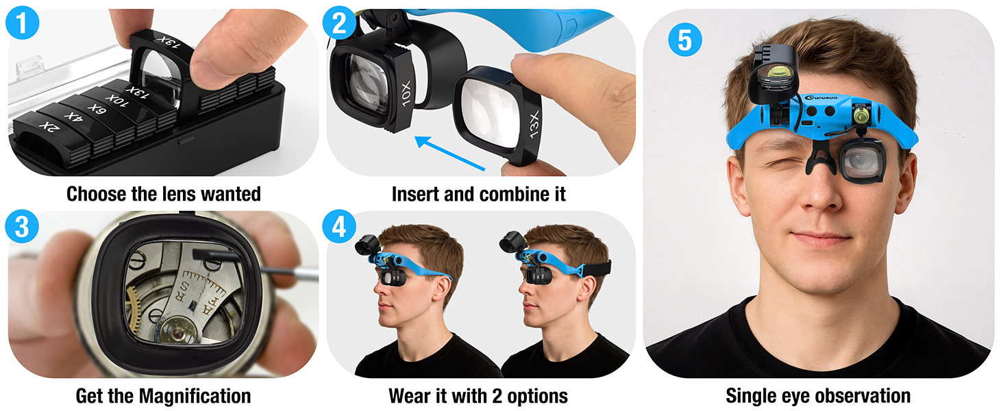 How to use the Lighted magnifying glass