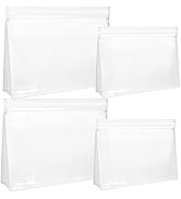SPLF 4 Pack Leakproof Clear Toiletry bags, TSA Approved Quart Size Zipper Bags, BPA Free Travel M...