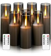 MUMCHASI 8 Packs Flameless Candles, Battery Operated with Remote, Arcylic Ribbed LED Flickering C...