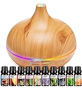 Aroma Diffuser for Essential Oil Large Room Diffusers Set with 10 Essential Oils,Ultrasonic 550ml...
