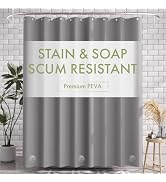 AmazerBath Extra Long Shower Curtain Liner, Grey Shower Curtain Liner 84 Inches Long, 72x84 Plast...