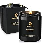 Scented Candles for Men, Smoked Wood and Berry, Home Decor Aromatherapy Candles, Black Candel Soy...