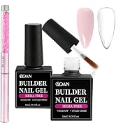 BQAN HEMA-Free Builder Gel 7-in-1, Self-Leveling Nail Extension Gel Kit with Brush, Base Apex Str...
