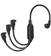 18 Inch 3 Outlet Power Splitter Extension Cord - 1.5FT 1 to 3 Splitter Outlet Right Angled Flat P...