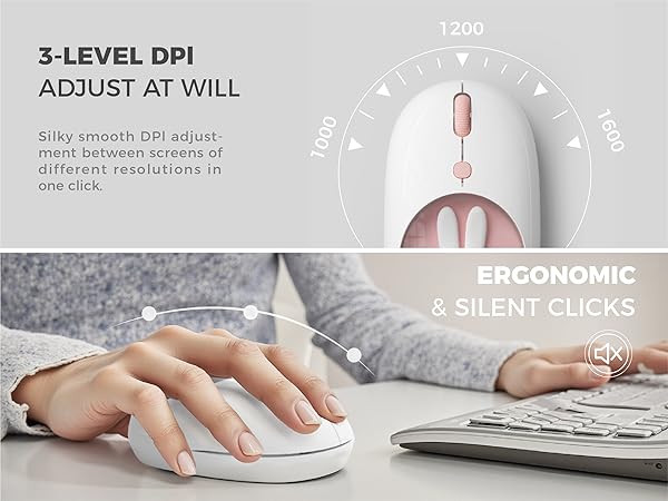MIFFY MIPOW Dual Mode Wireless Mouse (2.4GHz + Bluetooth 5.0) for Windows, MacOS, iOS, Android