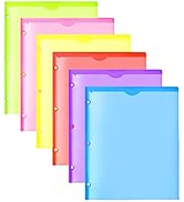 WOT I Heavy Duty Plastic Folders with Clear Front Pockets - 6PCS, Extra Thick Folders with Pocket...