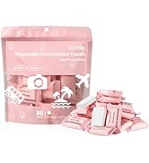 ICOTLE Compressed Towel 30 Pcs Disposable Compressed Face Towel Portable Cotton Coin Tissue Campi...