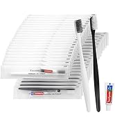 Xuezoioy Disposable Toothbrushes with Toothpaste Pack of 50,Individually Wrapped Disposable Trave...