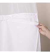 River Dream Snap in Fabric Shower Curtain Liner Replacement - 70W x 54H, White, with Magnets-Deta...